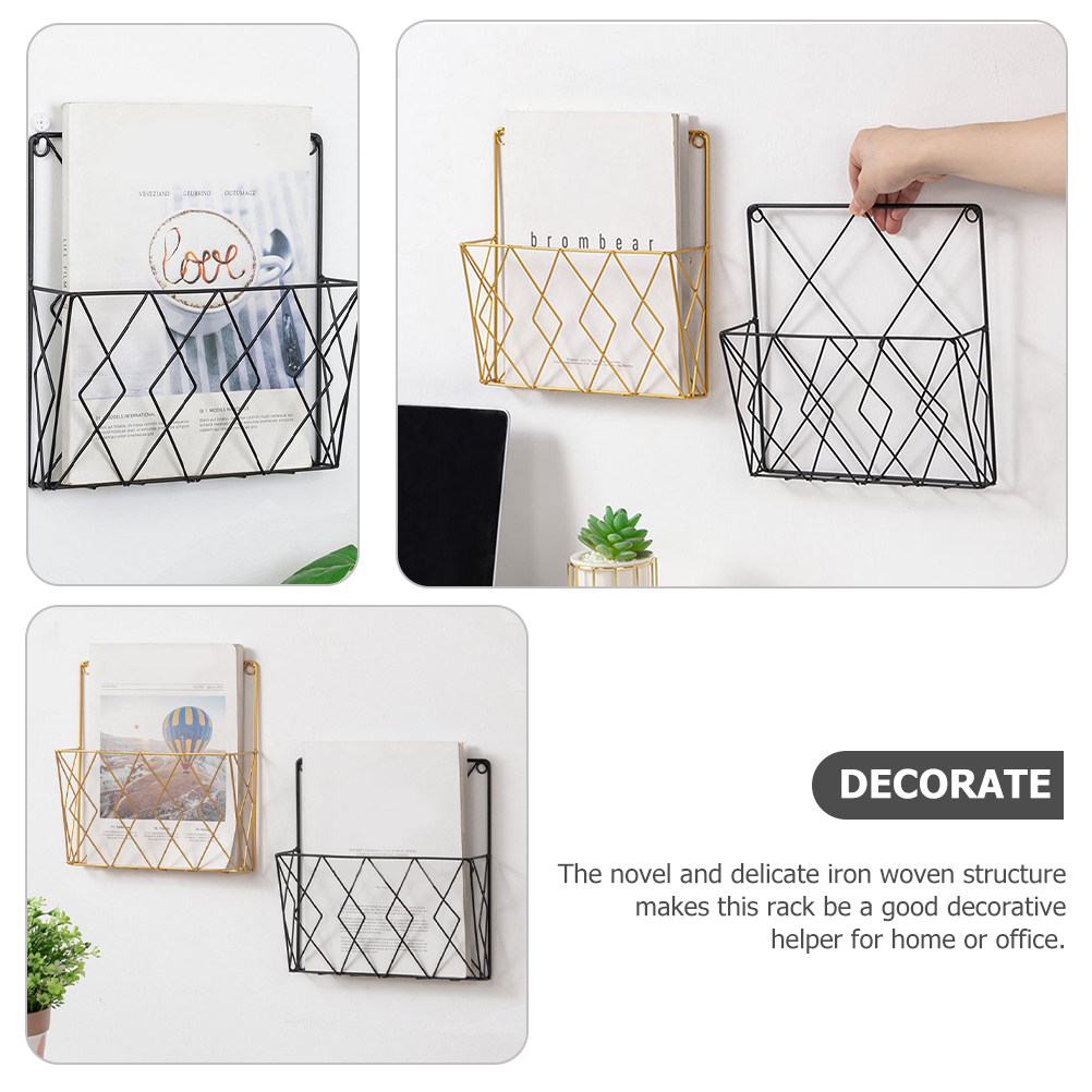 2Pcs Premium Metal Wall File O - Magazine Holder Rack 评论和价格