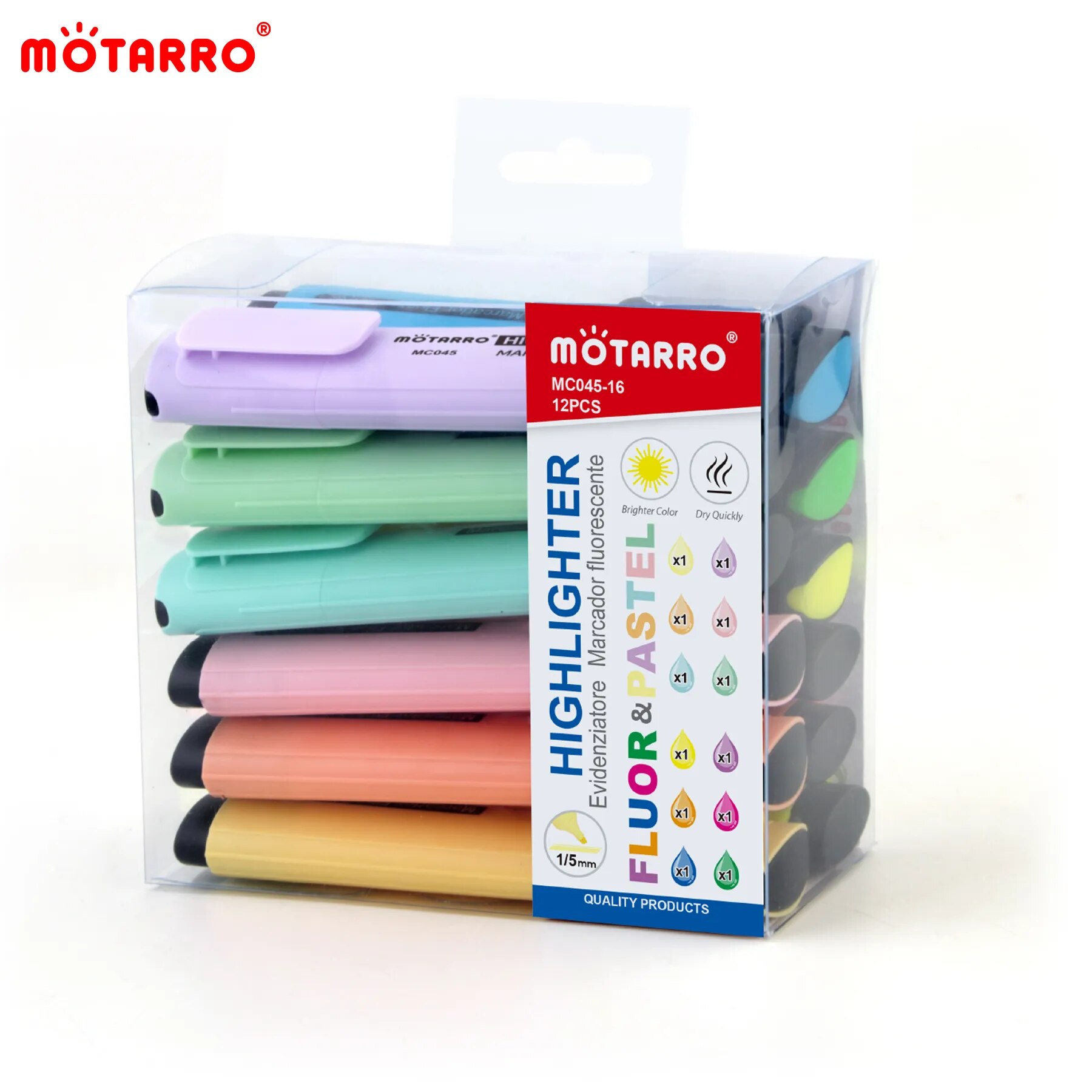 MOTARRO 12Pcs Pvc Box Markers  - Stabilo Marker Boss 评论和价格